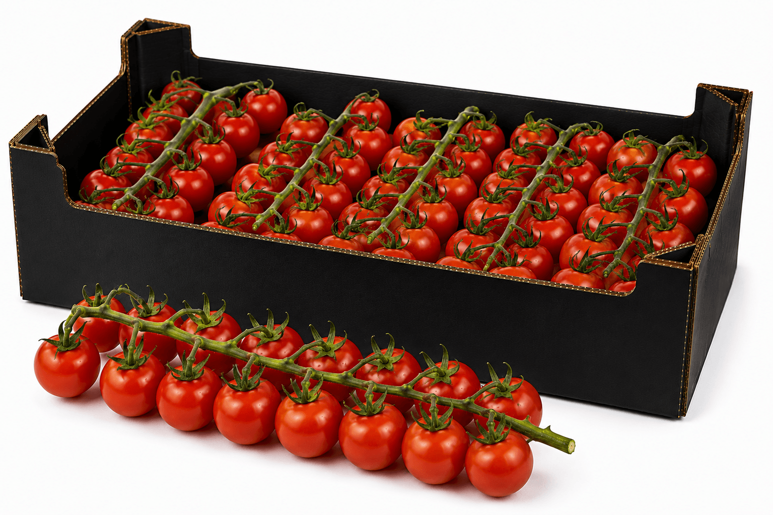 Runde Cherrytomaten Rispe